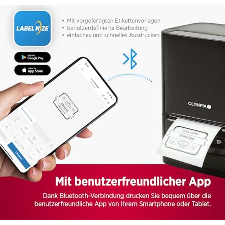 Olympia Etikettendrucker PM220, kompakter Etikettendrucker mit hoher Druckqualität, grün – Bild 5