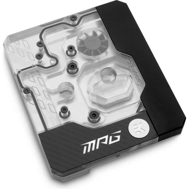 EKWB EK-Quantum Momentum MPG Z590 Gaming Carbon - EK X Edition, Monoblock CPU Wasserkühler mit D-RGB-Beleuchtung, Silber