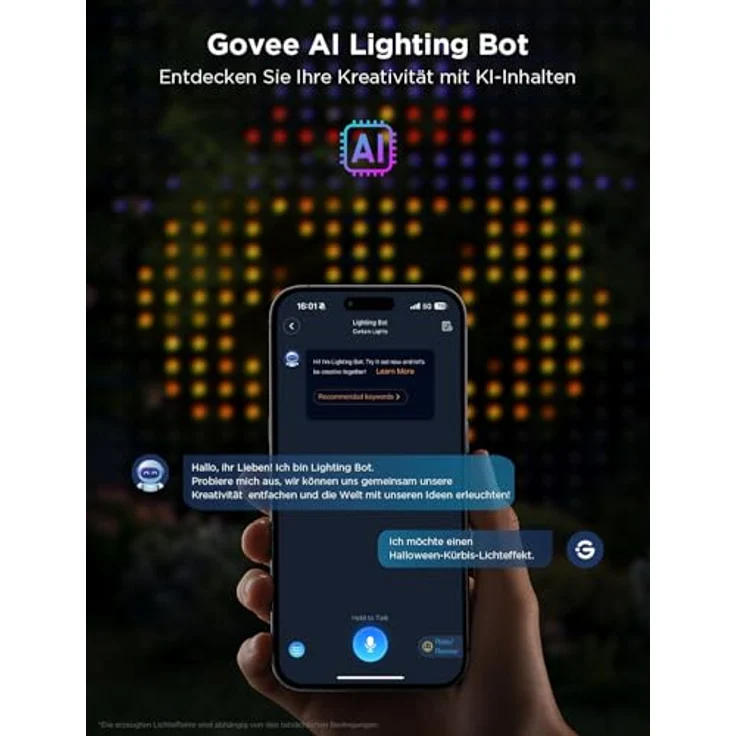 Govee Curtain Lights 3×2m, Smart LED Vorhang mit DIY GIF, RGBIC Color Chaning LED Lichterkette in Zimmer, IP65 Wasserdicht, Kompatibel mit Alexa, Party Deko 1040 LEDs – Bild 4