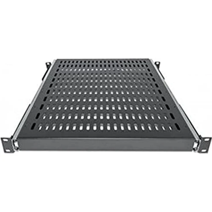 Intellinet 19" Ausziehbarer Fachboden 1 HE 600 mm tiefe ( Ablagefläche 350mm ) schwarz 712613 – Bild 1