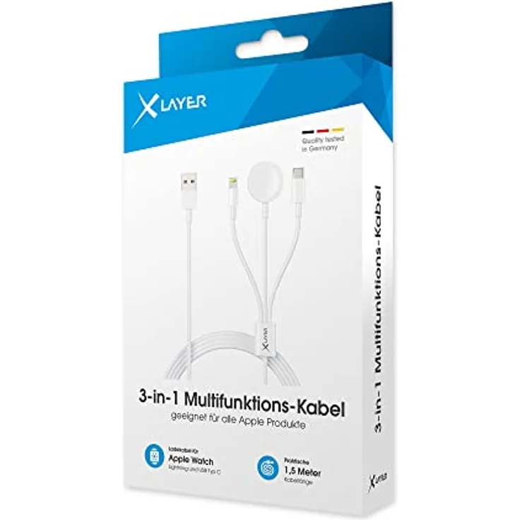 Xlayer Ladekabel 3in1 für Apple Watch, Lightning – Bild 4