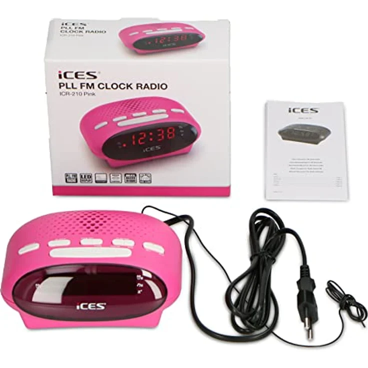 iS ICR-210 Uhrenradio (2X Weckzeiten, Schlummerfunktion, Sleeptimer) pink – Bild 8