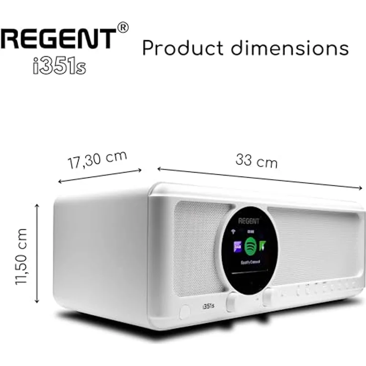 Ferguson Regent i351S, Internetradio WLAN, DAB+ Radio mit Bluetooth, Spotify Connect, Farbdisplay, Dual Alarm, Fernbedienungs-App, Two Way BT, Weiß – Bild 2