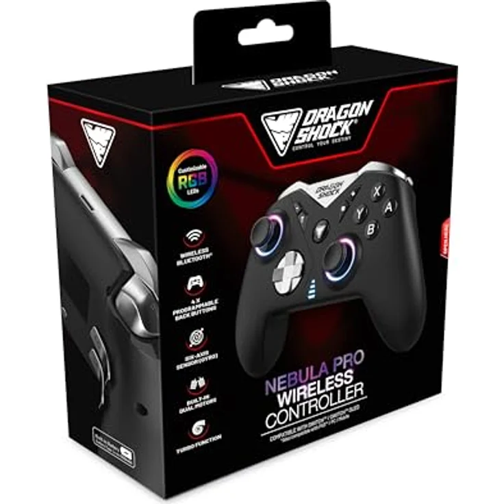 DRAGON SHOCK Nebula Pro Wireless Controller, kabelloses Gamepad für Nintendo Switch, schwarz – Bild 2