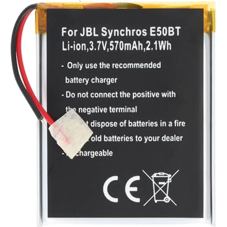 AccuCell Akku kompatibel mit JBL Synchros E50BT, Li-Ion, 3,7V, 570mAh, 2,1Wh, Built-in, ohne Werkzeug – Bild 3