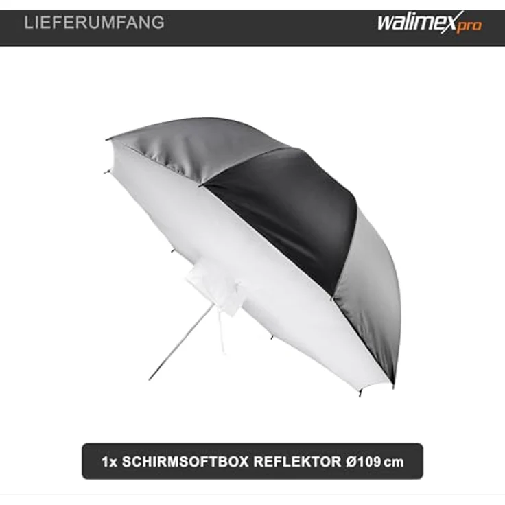 Walimex pro Schirmsoftbox Reflektor, 109cm – Bild 8