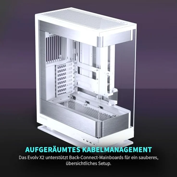 PHANTEKS Evolv X2 PC-Gehäuse, Midi-Tower, E-ATX, Tempered Glass, DRGB - weiß – Bild 6