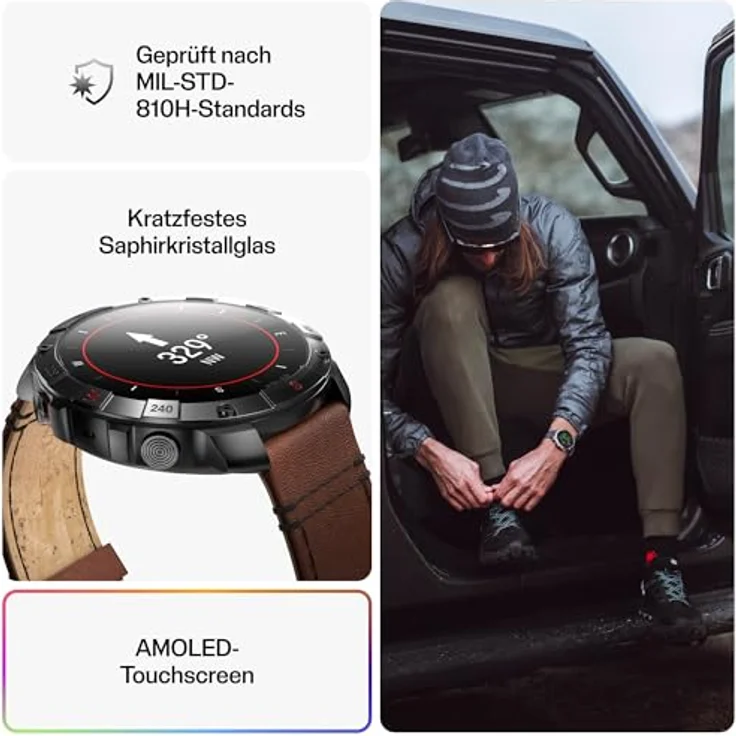 Polar Grit X2 Pro Titan: Robuste Smartwatch mit fortschrittlicher Navigation und biometrischer Messung, inklusive Lederarmband – Bild 4