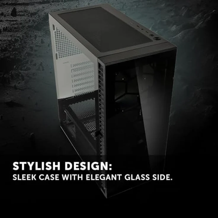 KOLINK Observatory HF Glass Core Midi-Gehäuse, Hervorragende Belüftung, 330 mm GPU-Freiraum, Gehärtete Glasplatten, Schwarz – Bild 2