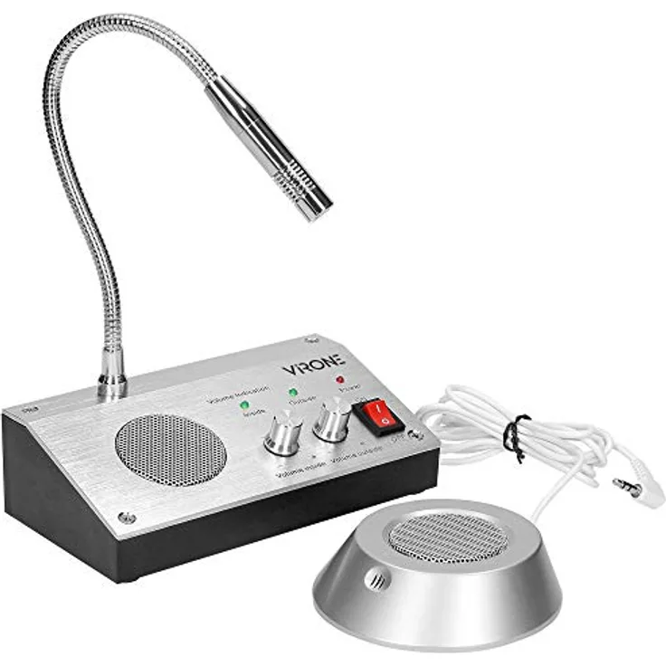 ORNO Virone Spatium Intercom System, bidirektionale Gegensprechanlage mit flexiblem Mikrofon, silber