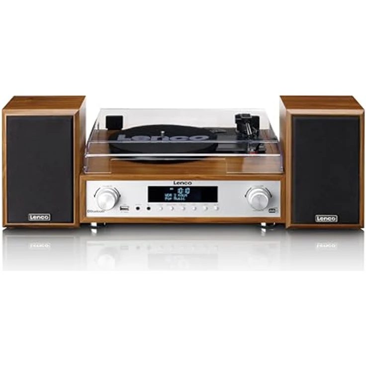 Lenco MC-160WD Hifi-Set DAB+, FM-Radio, Plattenspieler und Bluetooth Radioplattenspieler (Bluetooth) in holzfarben – Bild 2