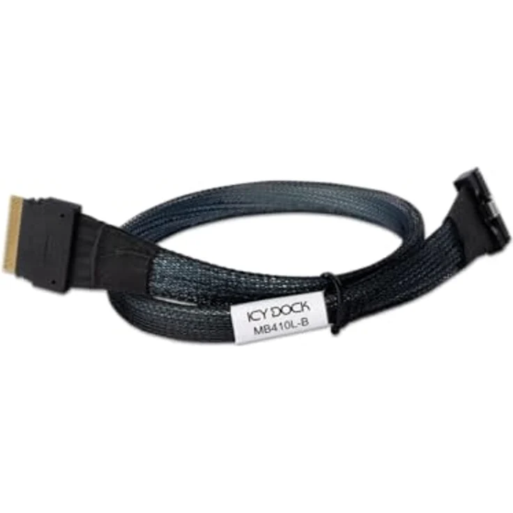ICY DOCK MB410L-B Datenkabel, 1x MCIO SFF-TA-1016 8i zu 1x SlimSAS SFF-8654 8i, 50cm mit PCIe 4.0 Unterstützung – Bild 1