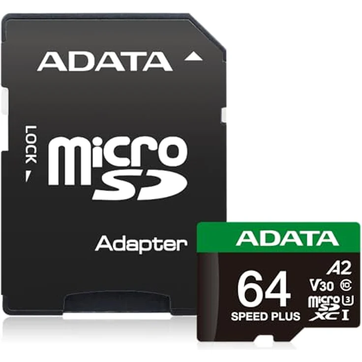ADATA 64GB MicroSDXC UHS-I U3 V30 Speicherkarte, 160 MB/s Lesegeschwindigkeit, schwarz/grün/weiß – Bild 8
