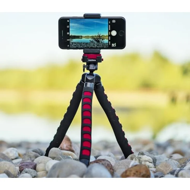 Mantona kaleido Flex leichtes Flex Stativ (mit hochwertigem 360° Kugelkopf, geeignet für Digital und Videokameras, Smartphones und Action Cams) sundown red – Bild 10