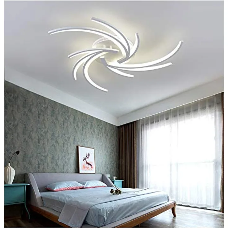 Eurotondisplay NEU 2042=3 LED Deckenleuchte Ø 87 cm, 72W mit Fernbedienung, dimmbar, Lichtfarbe einstellbar, weißer Metallrahmen, Energieeffizienzklasse: A+