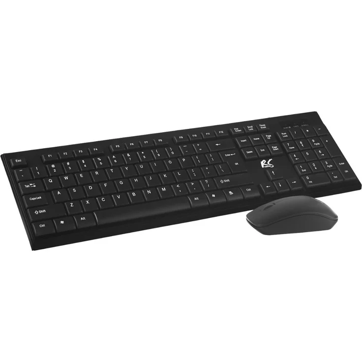 NanoRS RS580 ergonomische Tastatur (Kabelloses Tastatur- und Maus-Set) - Schwarz – Bild 1