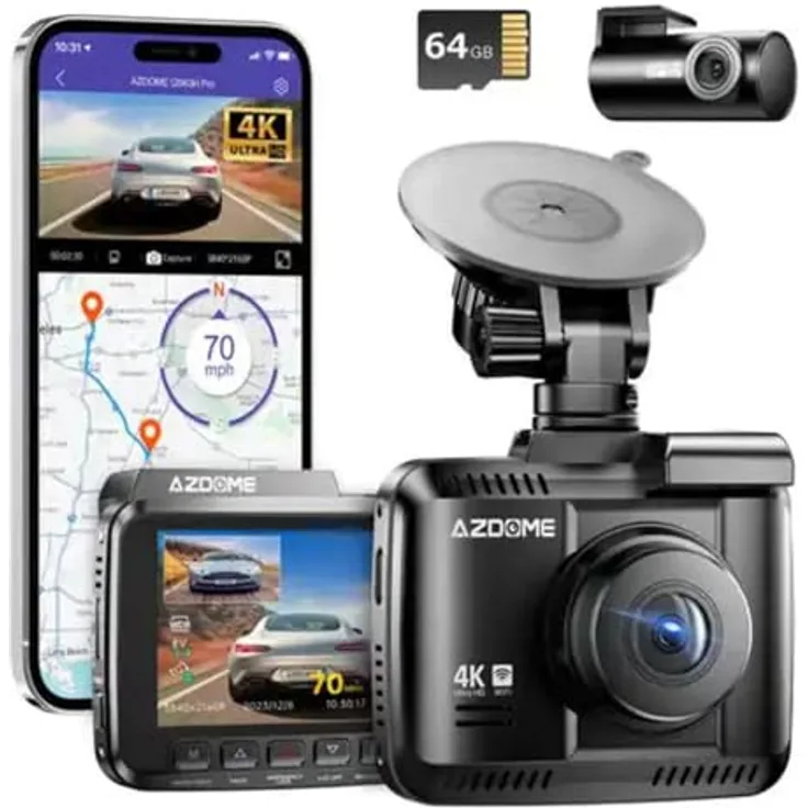 Azdome Dashcam GS63HPro, Full HD Auto Kamera mit GPS