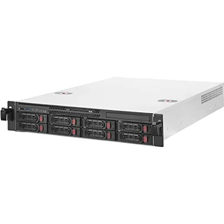SilverStone Technology SST-RM22-308 - 2U Rackmount Server Gehäuse, unterstützt 8X 2.5/3.5 SAS/SATA HDD/SSD mit Mini-SAS-HD-SFF-8643-12-Gb/s-Schnittstelle Silber – Bild 1