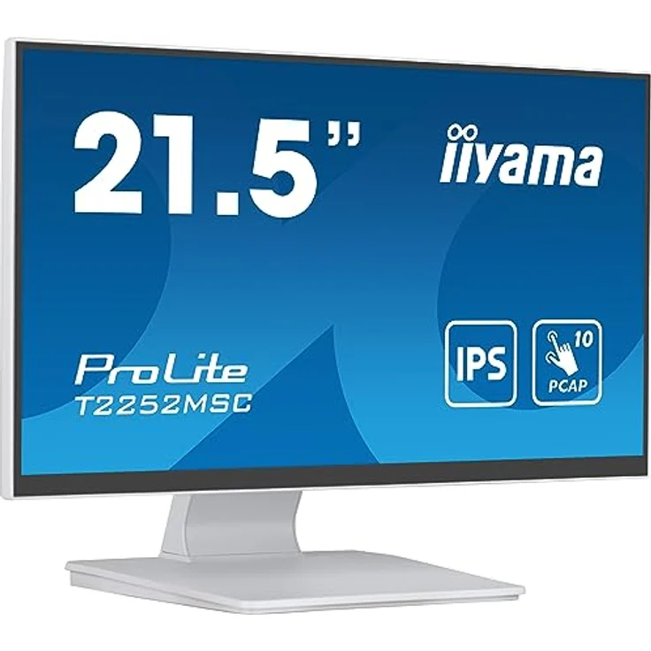 iiyama Prolite T2252MSC-W2 21,5" IPS LED-Monitor Full-HD 10 Punkt Multitouch kapazitiv HDMI DP USB3.0 7H Weiss – Bild 2