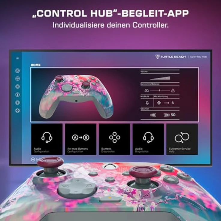 Turtle Beach REMATCH ADVANCED Wired Controller, Hall-Effekt-Hair-Trigger, zuweisbare Schnellauslösetasten, integrierte Audio-Bedienelemente, pink – Bild 7