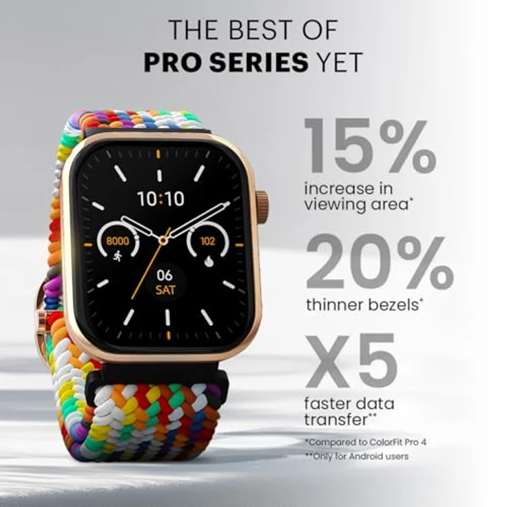 Noise Smartwatch Pro 5 (Rainbow), 1,85-Zoll-AMOLED-Display, Bluetooth 5.3, IP68-Zertifizierung, bis zu 7 Tage Akkulaufzeit – Bild 6