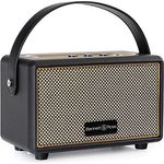 Bennett & Ross BB-820BK Blackmore Junior Version 2020 - Retro Bluetooth Lautsprecher in Lederoptik mit 5200 mAh Akku - Vintage Speaker mit 20W - MicroSD-Eingang mit MP3-Player - Aux-in - Schwarz