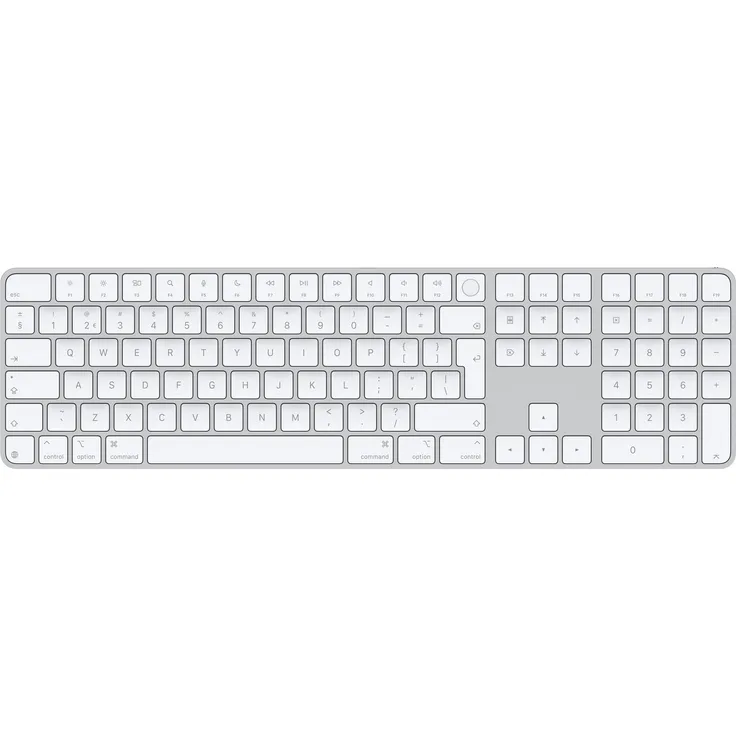 Apple Magic Tastatur Universal USB + Bluetooth QWERTY Holländisch Weiß, mit Touch ID und Ziffernblock