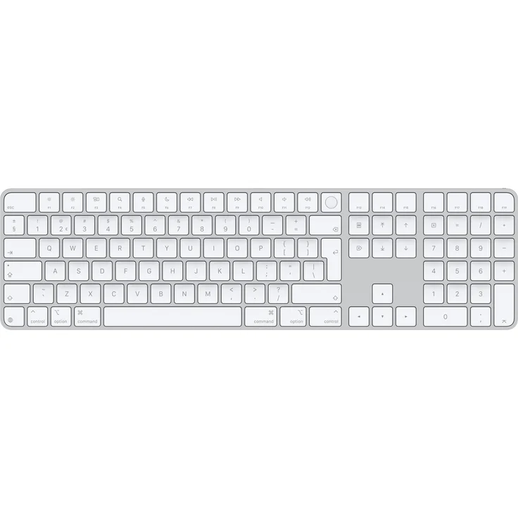 Apple Magic Tastatur Universal USB + Bluetooth QWERTY Holländisch Weiß, mit Touch ID und Ziffernblock