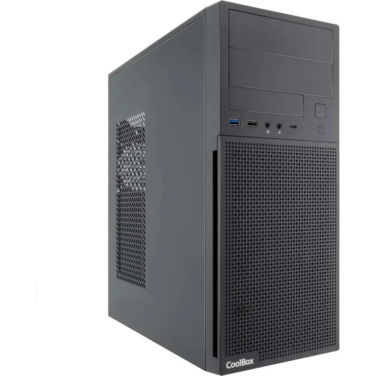CoolBox COO-PCA780-2 Midi Tower PC, Schwarz, ATX, Mini-ITX, micro ATX, 500 W, 2x 3.5", 1x USB 3.2 Gen 1