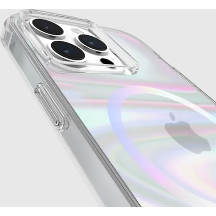Case-Mate Soap Bubble Mag-Safe Case Schutzhülle kompatibel mit Apple iPhone 15 Pro Max Hülle Regenbogen (Farbwechsel-Effekt, 3 m Fallschutz, Integrierter Mag-Safe-Ring) - Transparent/Schillernd – Bild 5