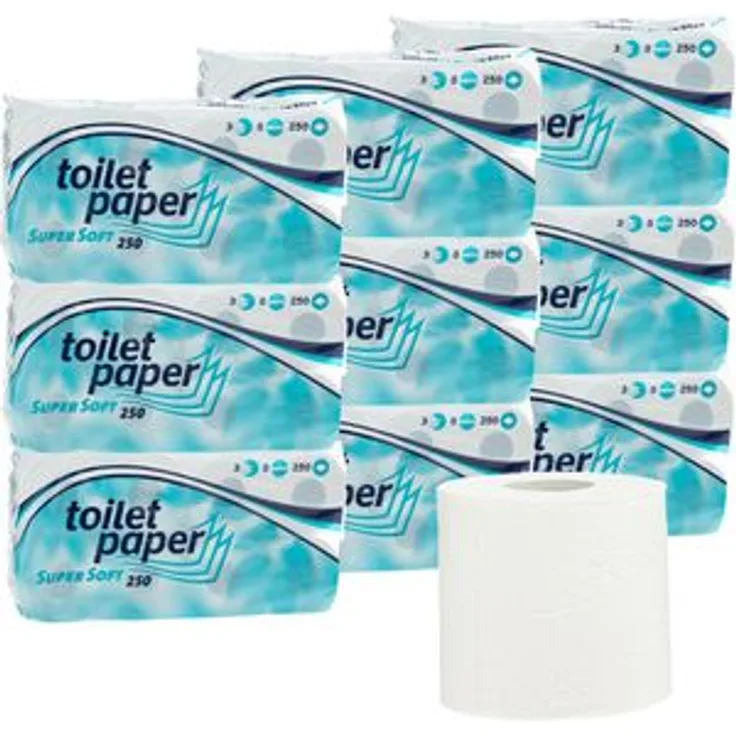 Wepa Toilettenpapier super soft, 3-lagig, Tissue, 250 Blatt, 72 Rollen