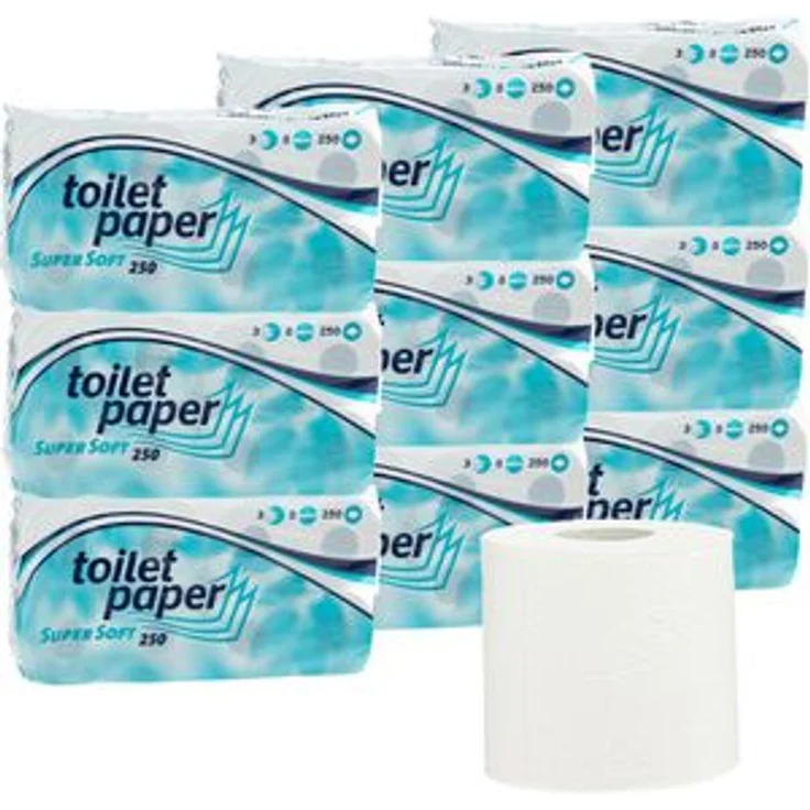 Wepa Toilettenpapier super soft, 3-lagig, Tissue, 250 Blatt, 72 Rollen