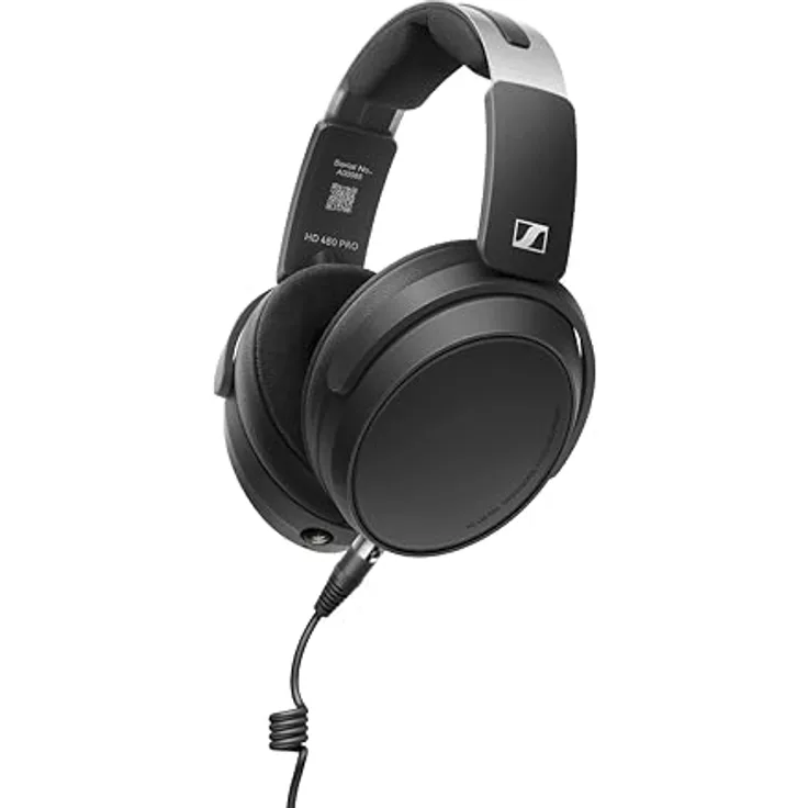 Sennheiser HD 480 PRO Plus, Professioneller geschlossener Studiokopfhörer mit 3-m-Spiralkabel, Recording-Ohrpolstern und PRO Tragetasche