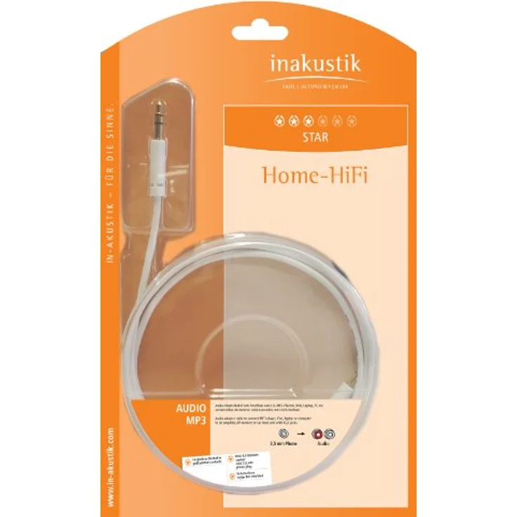 inakustik – 003100015 – Star Klinkenadapter - 3,5mm Klinke -> 2 x RCA | Für den Anschluss vom Smartphones, Tablets oder PC an HiFi-Verstärker | 1,5m in Weiß | Folienschirm gegen äußere Störeinflüsse – Bild 3