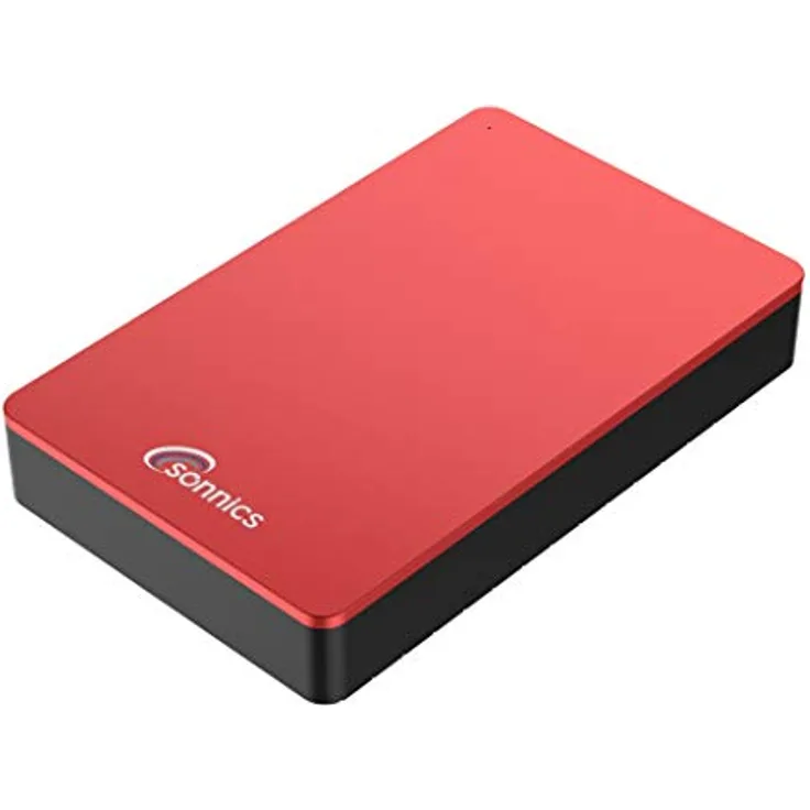 Sonnics 500GB Rot Externe Desktop-Festplatte, USB 3.0 kompatibel mit Windows PC, Mac, Smart TV, Xbox One und PS4