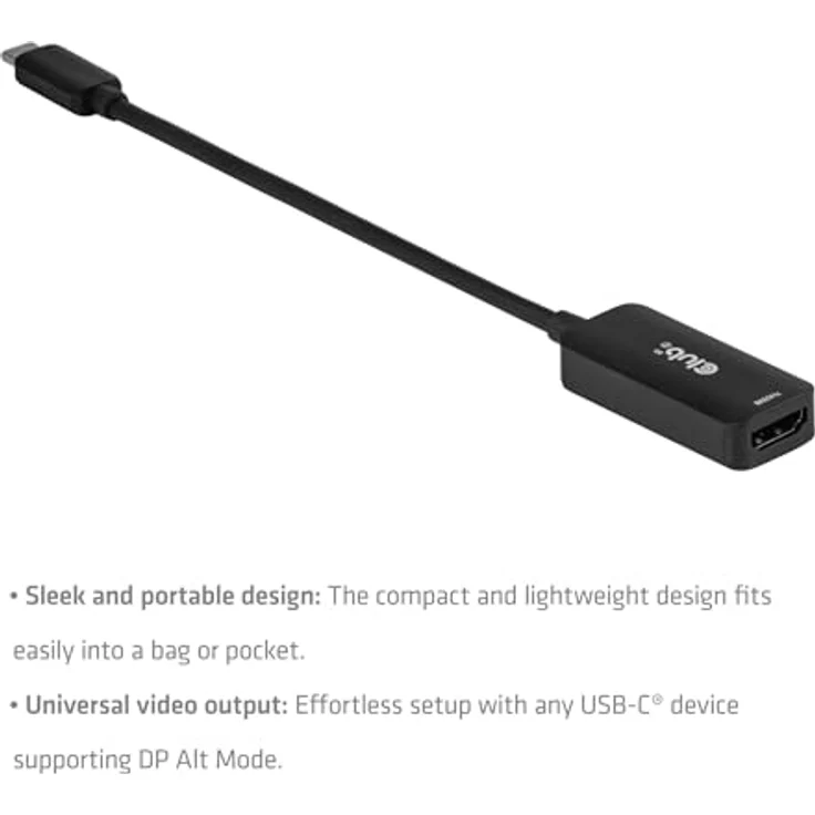 Club 3D CAC-2505, USB C auf HDMI Kabel 8K @ 60Hz / 4K @ 144Hz, aktiver Adapter für Gaming PC, Laptop, Konsole, HDR10+ und Dolby Vision, integrierte 12 cm Länge – Bild 4