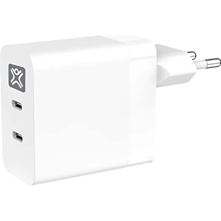XtremeMac Premium USB-C Ladegerät 65W, 2-Port Schnellladegerät PD Charger 60W - Kompatibel mit MacBook Pro/Air, iPad Pro/Air, iPhone 15//14/13/12/11, Galaxy S23/S23 Ultra/S22 - Innovatives Design, ökologisch aus recyceltem Plastik, zuverlässiger Überstromschutz