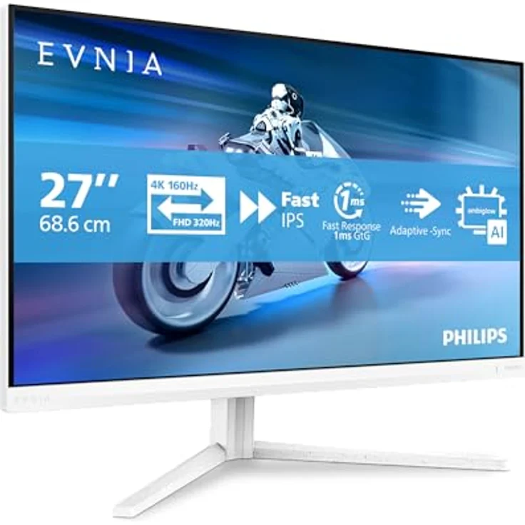 Philips Evnia 27M2N5901A, 27 Zoll UHD Gaming Monitor mit 160 Hz, 1 ms Reaktionszeit, G-Sync, HDR400, USB-C (65 W Power Delivery), schwarz grau – Bild 1