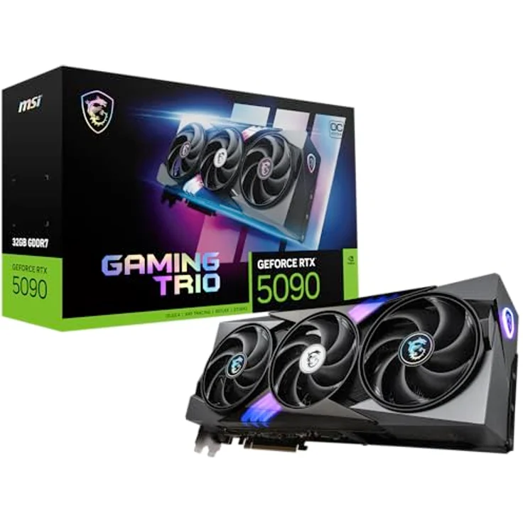 MSI GeForce RTX 5090 32G Gaming Trio OC Grafikkarte - 32GB GDDR7 (28Gbps/512-bit), Boost: 2482 MHz, HDMI 2.1b, DisplayPort 2.1b – Bild 1