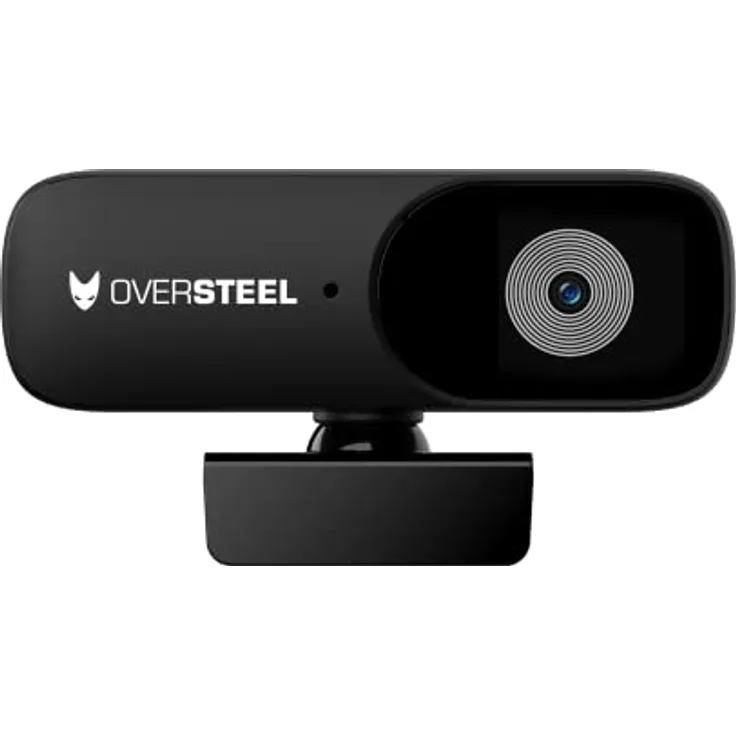 Oversteel Bulat - Webcam 1080P Full HD mit Mikrofon, 30fps, USB 2.0, Rauschunterdrückung, Webcam-Kamera für Videoanrufe, Aufzeichnung, Konferenzen, PC/Mac/Laptop/Tablet/Chromebook, Schwarz