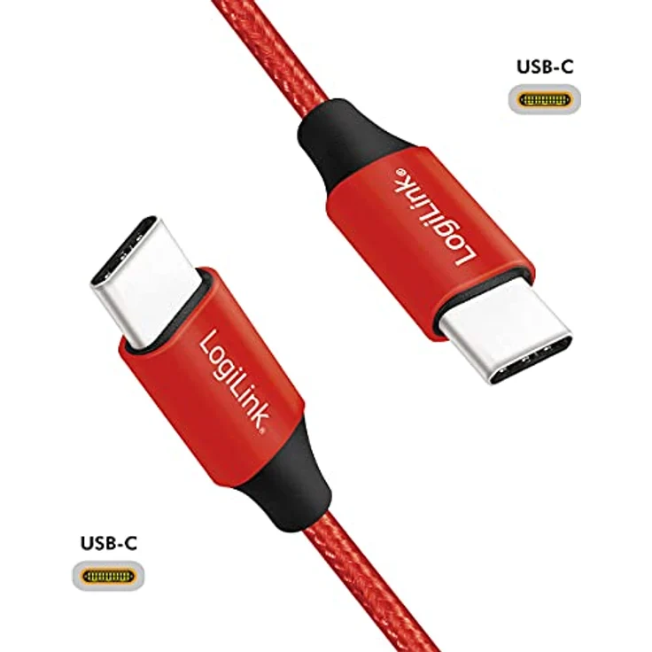 USB 2.0 Anschlusskabel, USB (Typ C) zu USB (Typ C) rot, 0,3m – Bild 3