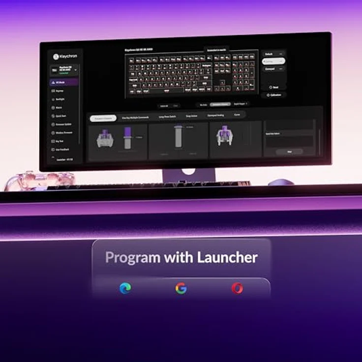 Keychron Q6 HE, Kabelgebundene Hall-Effekt-Tastatur mit Hot-Swap-fähigen Schnellauslöser-Magnetschaltern, 8000 Hz Polling-Rate, Full-Size Layout, Aluminium, Custom RGB, Schwarz für Mac, Windows, Linux – Bild 4