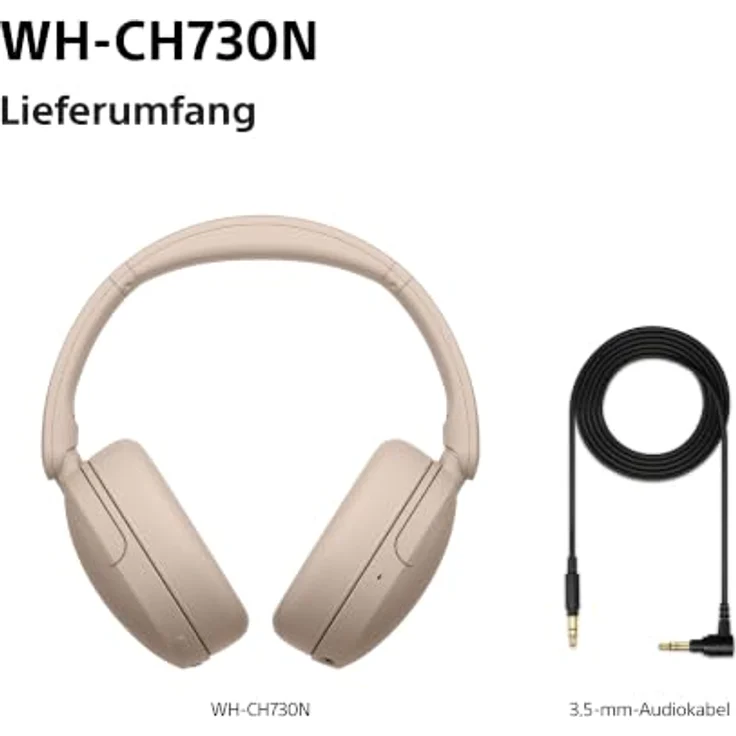 Sony WH-CH730N, Over-Ear Kopfhörer mit Noise Cancelling, beige – Bild 10