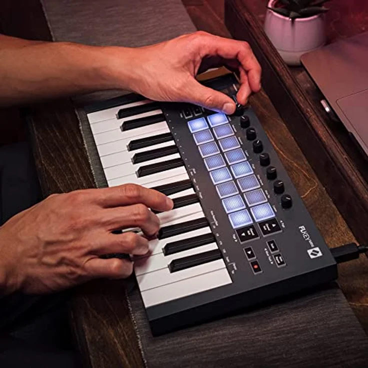 Novation FLkey Mini – Tragbares USB/MIDI-Controller-Keyboard mit 25 Tasten und Integration in FL Studio für die Musikproduktion – Bild 3