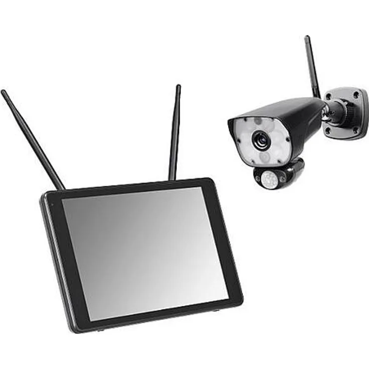INDEXA DW800 SET, Funk-Kamera mit LED-Strahler und 10 Zoll Bildschirm zur Überwachung