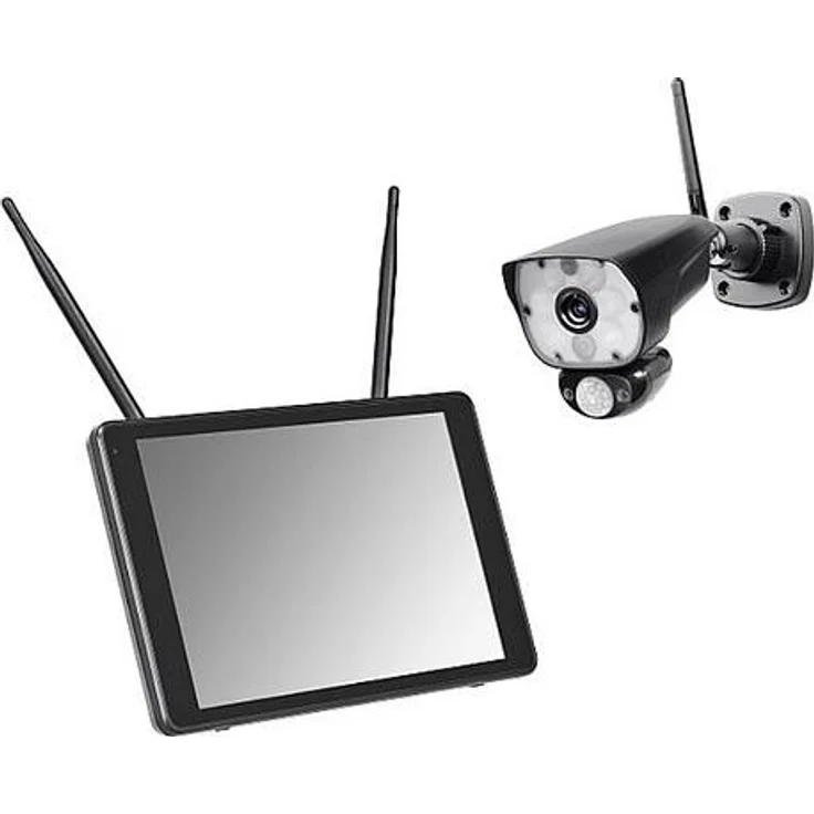 INDEXA DW800 SET, Funk-Kamera mit LED-Strahler und 10 Zoll Bildschirm zur Überwachung