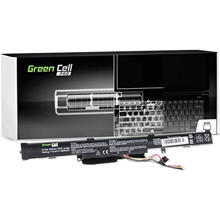 Green Cell Laptop-Batterie für ASUS A41-X550E, Lithium-Ionen, 4 Zellen, 2200 mAh, Schwarz, passend für F550, F750, K550, K750, R510, R750, X550, X750 – Bild 1