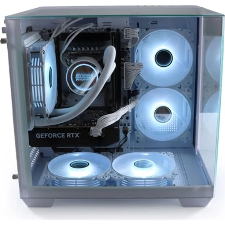 PC Store NCA Chronicle Gaming PC Triorama Intel E5 2678v3, 12 Core, 16 GB RAM, 240 GB SSD, Nvidia GeForce RTX 5050, Wasserkühlung, Windows 11, Weiß, Neu – Bild 4