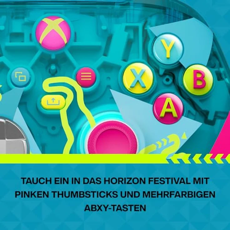 Xbox Wireless Controller – Forza Horizon 6 Limited Edition, pink-schwarzer Grip, mehrfarbige ABXY-Tasten, transparentes Topcase, kompatibel mit Series X|S, One, PCs und cloudfähigen Geräten – Bild 5