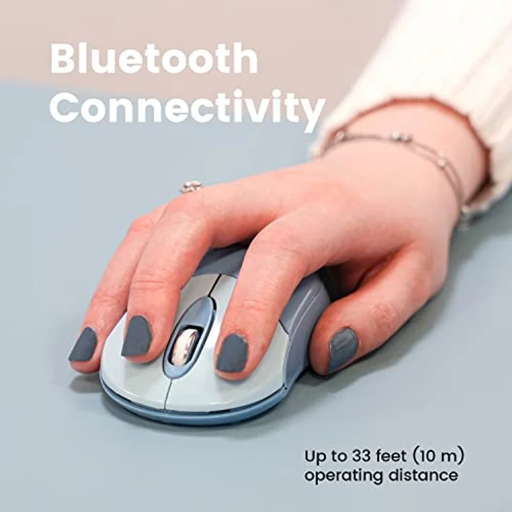 Perixx PERIMICE-802BL Kabellose Bluetooth-Maus – Tragbares Design – Lange Akkulaufzeit – Blau – Bild 2
